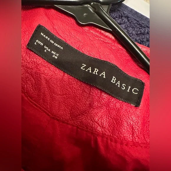 Zara Vibrant Red Leather Jacket - Picture 4 of 4